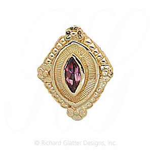 GS252 PT - 14 Karat Gold Pink Tourmaline Slide 